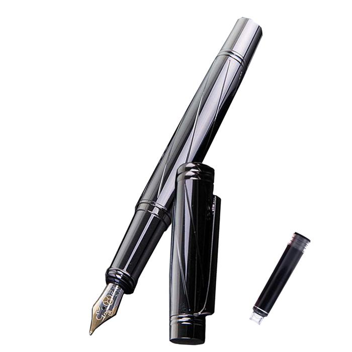 Bolígrafo Tipo Fuente para Dibujar MXRKG-005-2 1pza 0,5mm Punta Gris 1 Tinta Azul Marino Acero Inoxidable Para Cartucho SmallCartri 3,4mm, NightSpin