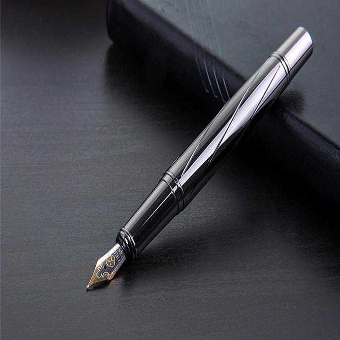 Bolígrafo Tipo Fuente para Dibujar MXRKG-005-2 1pza 0,5mm Punta Gris 1 Tinta Azul Marino Acero Inoxidable Para Cartucho SmallCartri 3,4mm, NightSpin