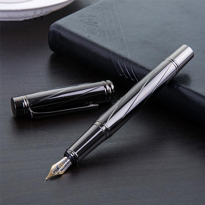 Bolígrafo Tipo Fuente para Dibujar MXRKG-005-2 1pza 0,5mm Punta Gris 1 Tinta Azul Marino Acero Inoxidable Para Cartucho SmallCartri 3,4mm, NightSpin