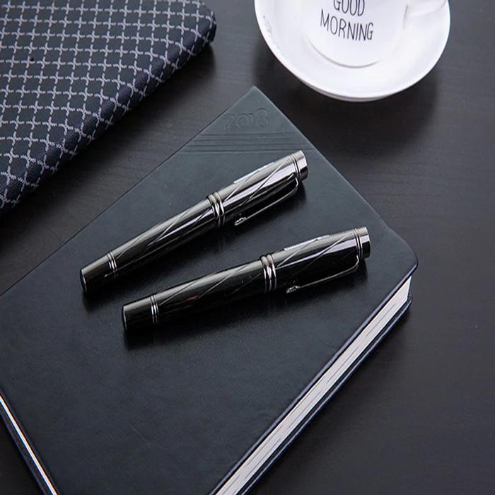 Bolígrafo Tipo Fuente para Dibujar MXRKG-005-2 1pza 0,5mm Punta Gris 1 Tinta Azul Marino Acero Inoxidable Para Cartucho SmallCartri 3,4mm, NightSpin