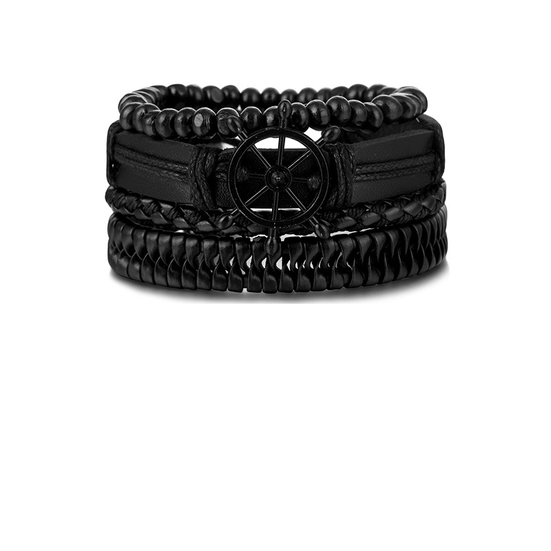 Set De Pulseras Con Timon Negro