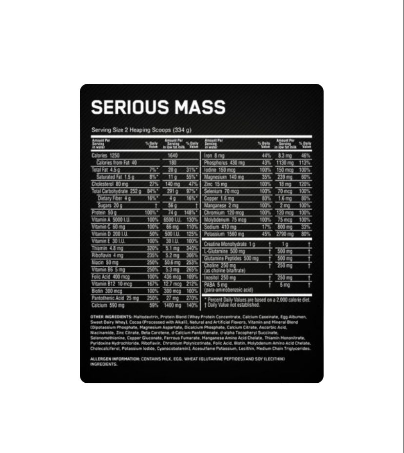 Serious Mass ON 12lbs sabor platano