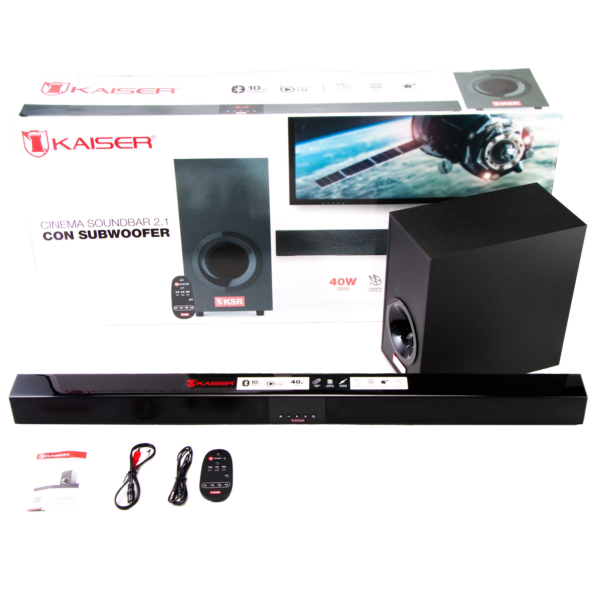 BARRA SONIDO SOUNDBAR 2.1 KAISER KBS-3080