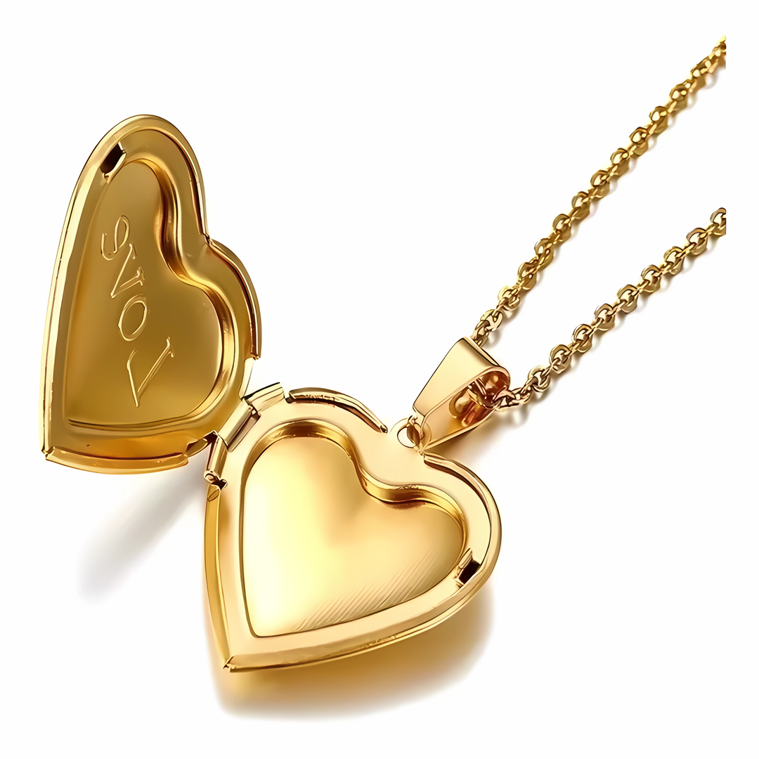 Relicario Para Dos Fotos Corazón Love