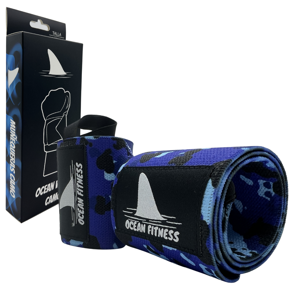 Muñequeras Deportivas Para Pesas Fuerza Ocean Fitness Elásticas Camuflaje Par Ocean Wrist