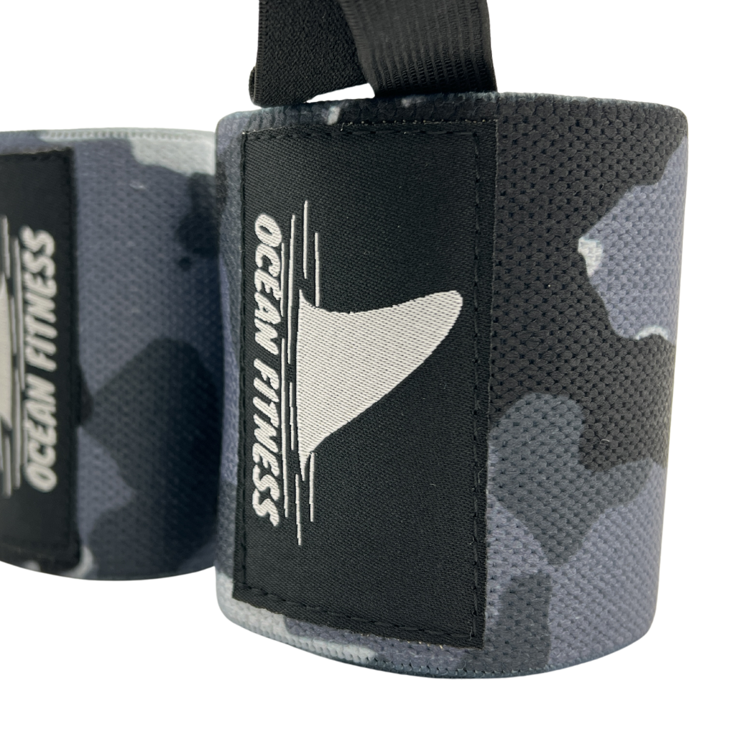 Muñequeras Deportivas Para Pesas Fuerza Ocean Fitness Elásticas Camuflaje Par Ocean Wrist