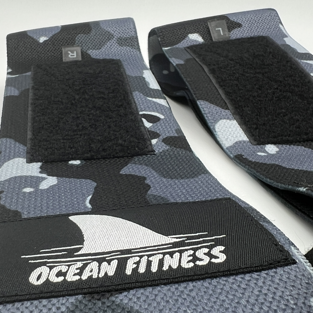 Muñequeras Deportivas Para Pesas Fuerza Ocean Fitness Elásticas Camuflaje Par Ocean Wrist