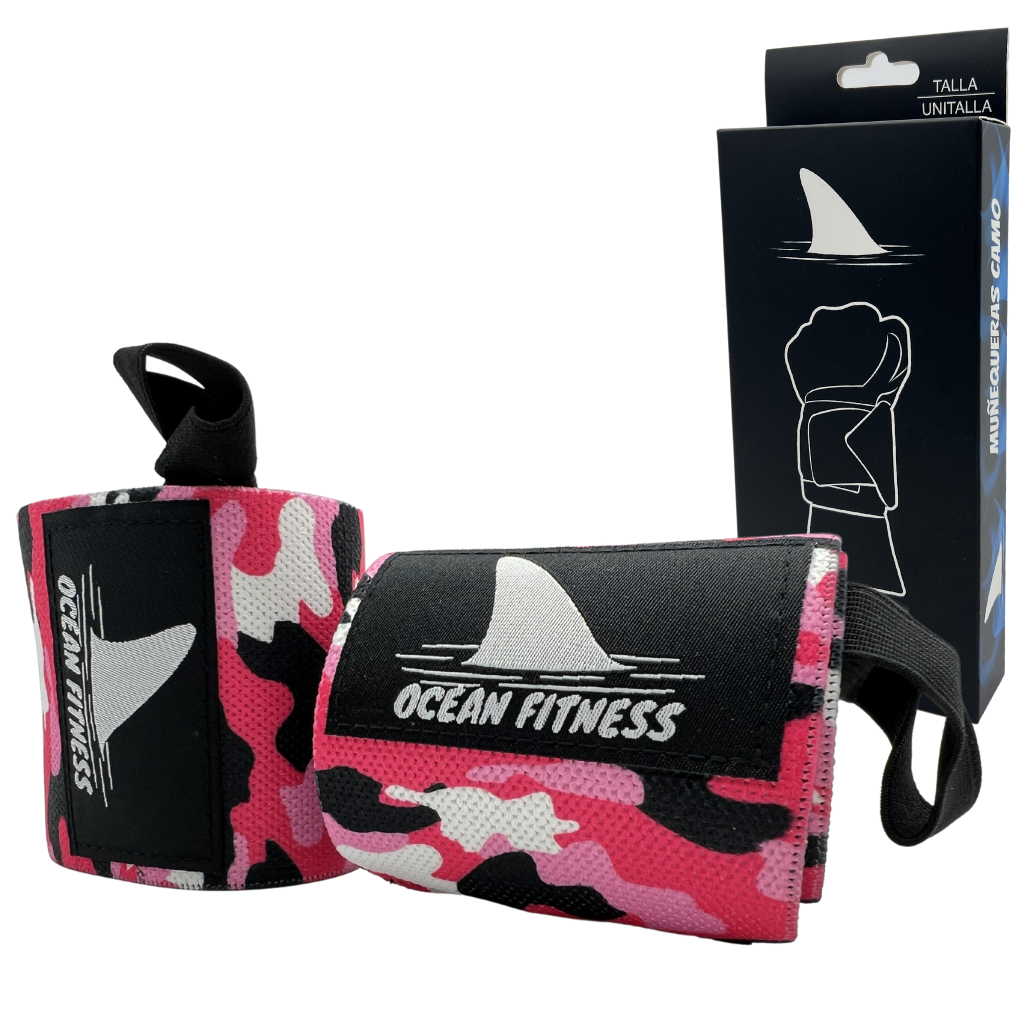 Muñequeras Deportivas Para Pesas Fuerza Ocean Fitness Elásticas Camuflaje Par Ocean Wrist