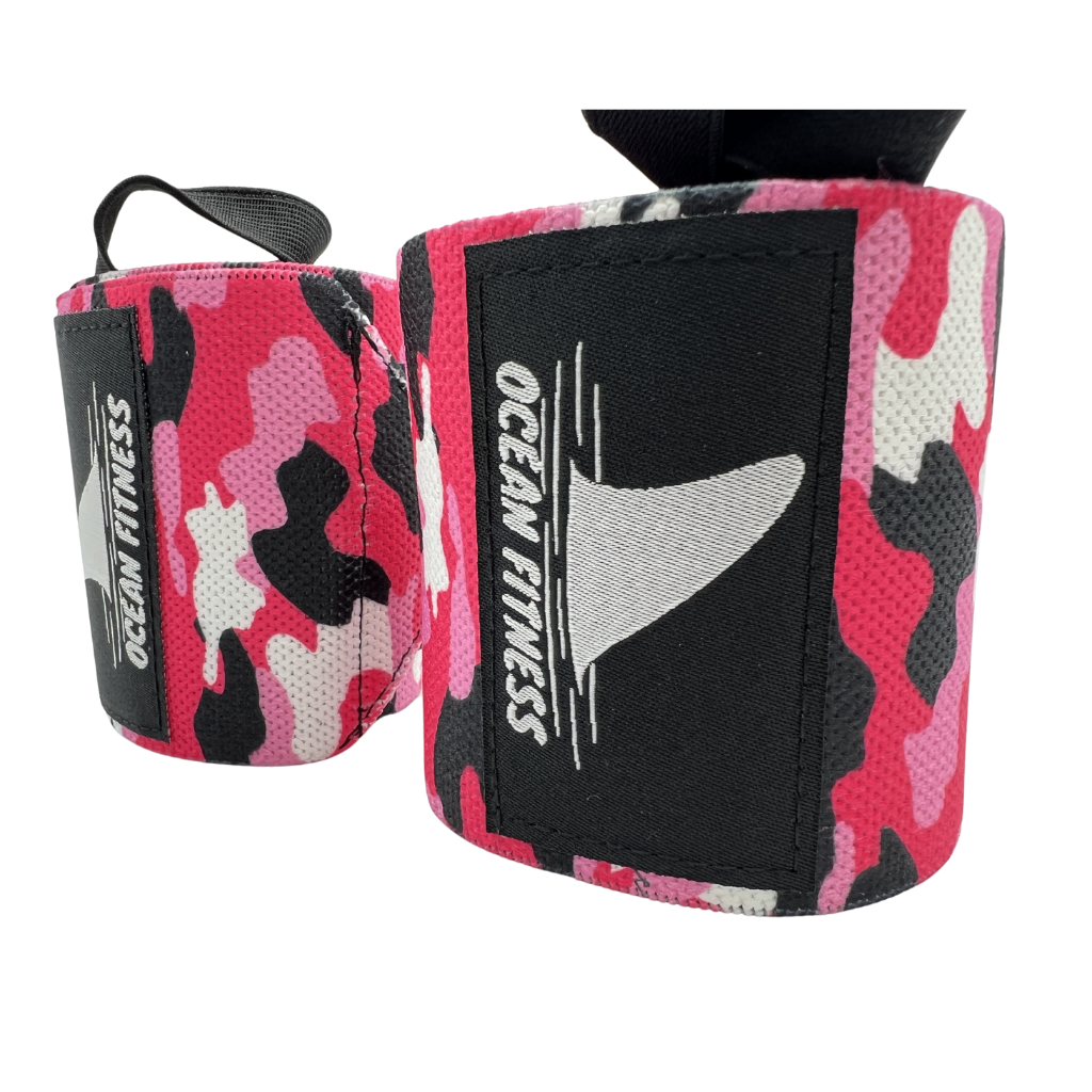 Muñequeras Deportivas Para Pesas Fuerza Ocean Fitness Elásticas Camuflaje Par Ocean Wrist