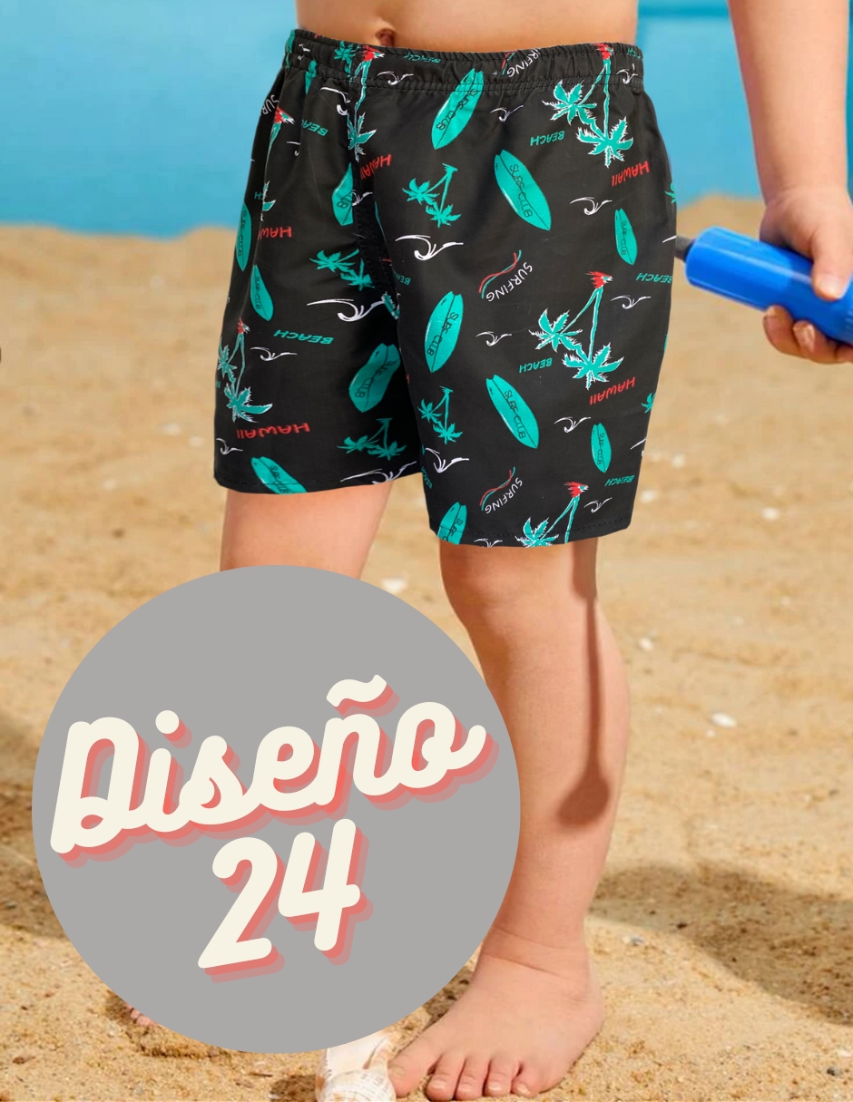 Short Niño Bermuda Casual Verano Playa Alberca Color Duradero