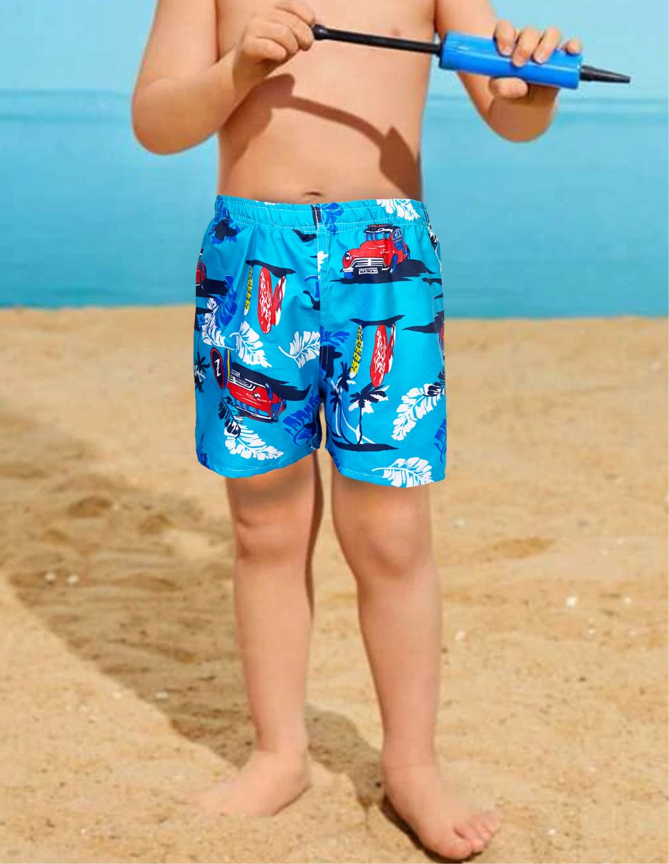 Short Duradero Niño Bermuda Casual Verano Playa Alberca Color 