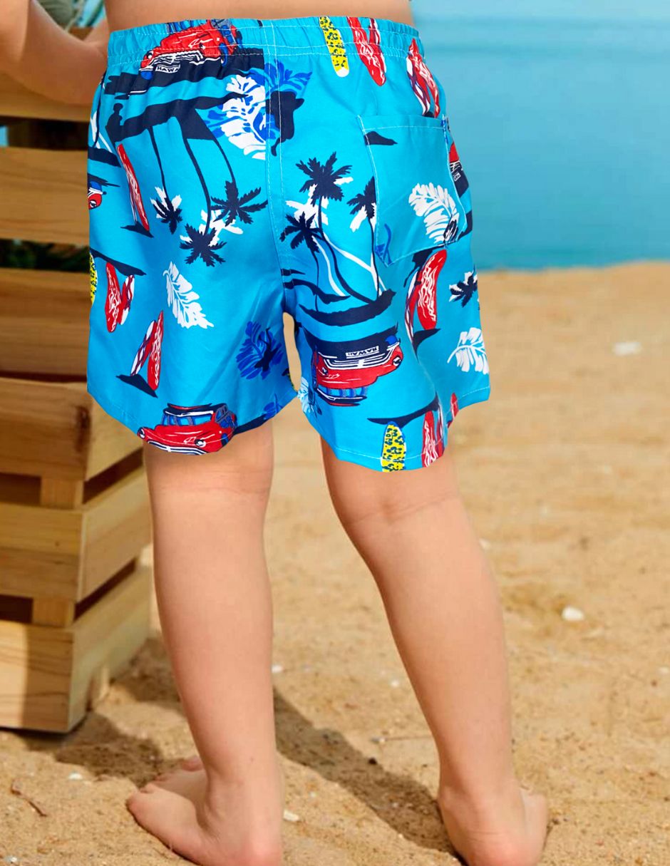 Short Duradero Niño Bermuda Casual Verano Playa Alberca Color 