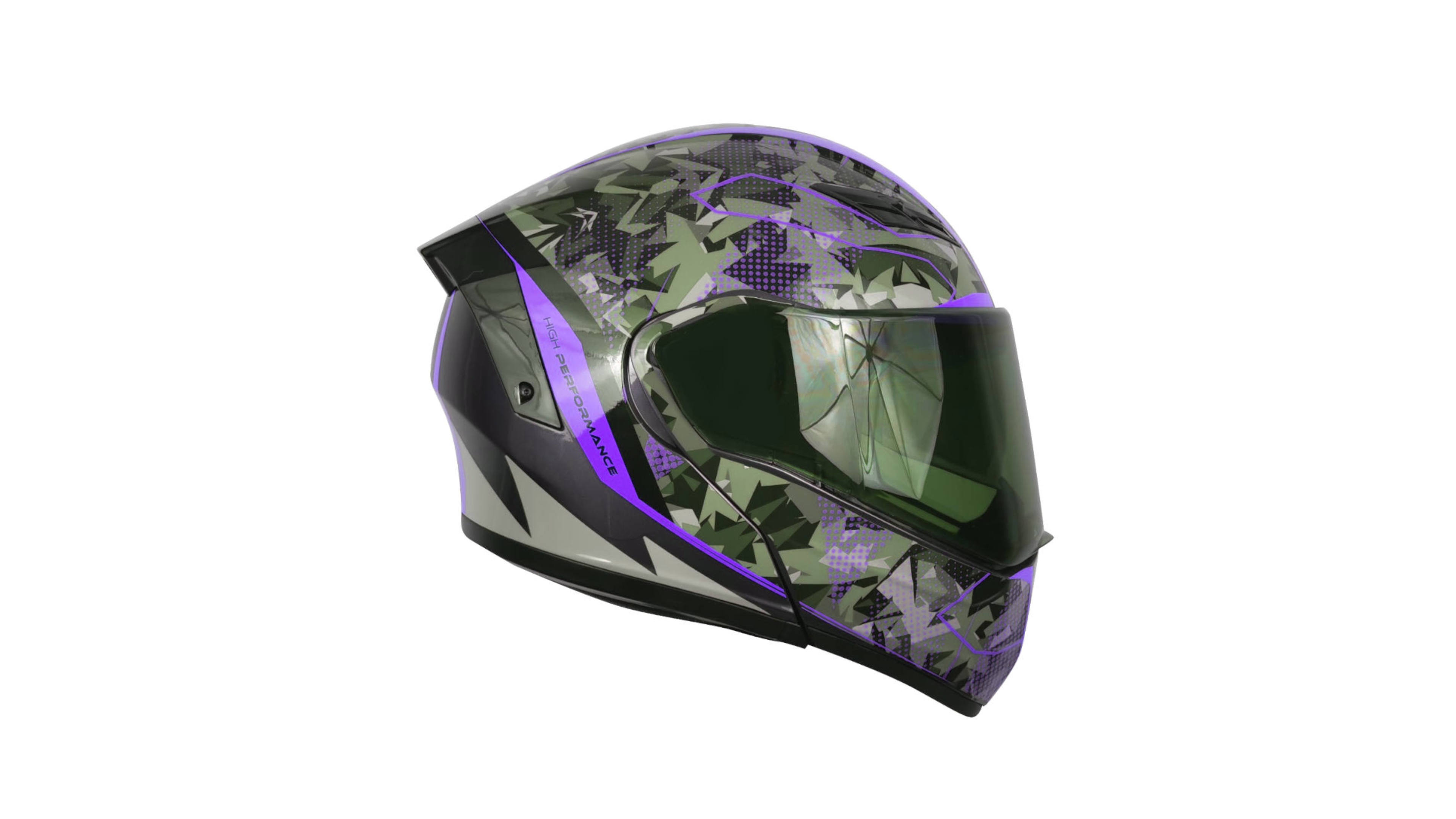 KOV Casco Estelar Wrap Morado ABATIBLE para Moto Dot