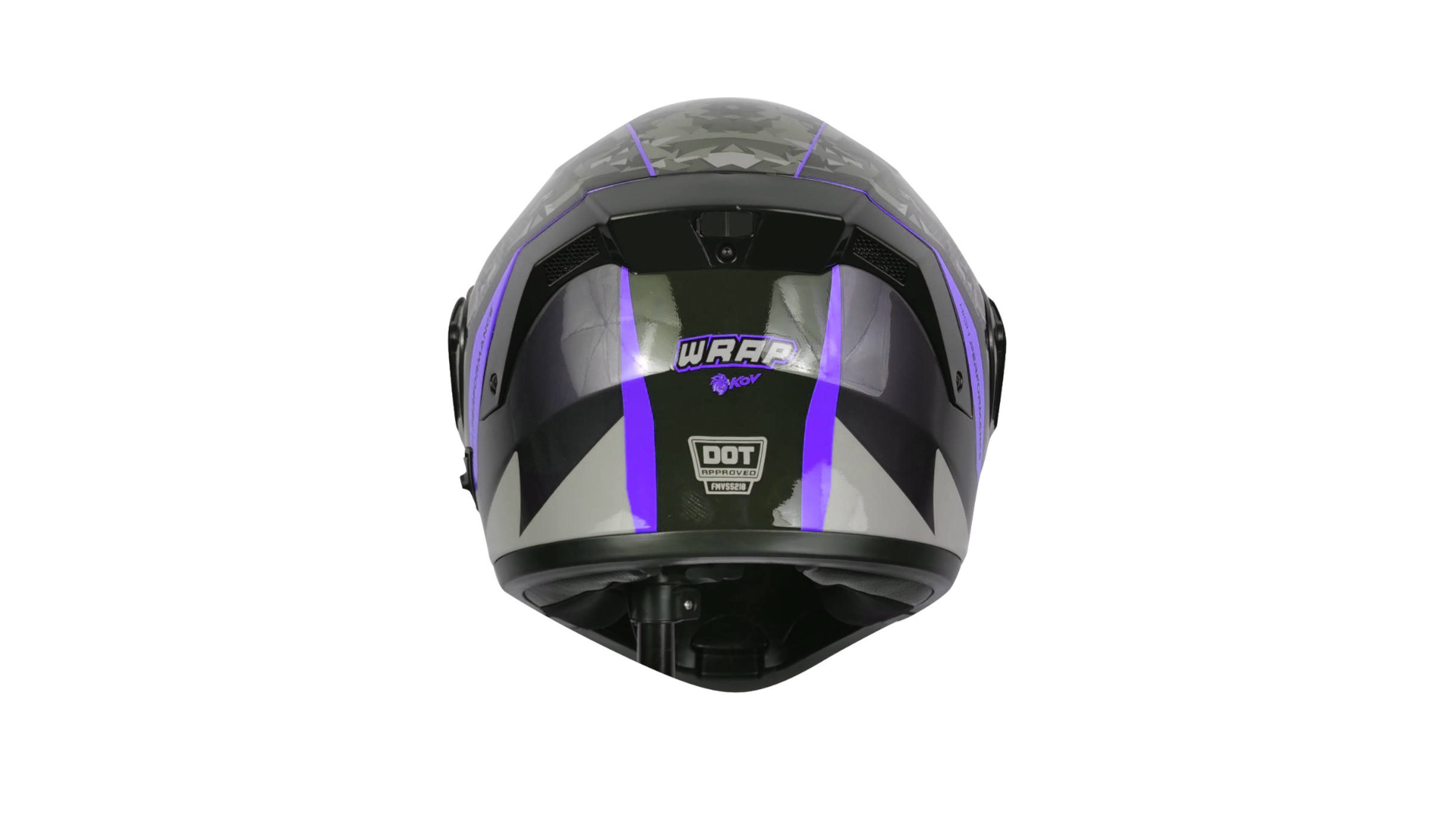 KOV Casco Estelar Wrap Morado ABATIBLE para Moto Dot