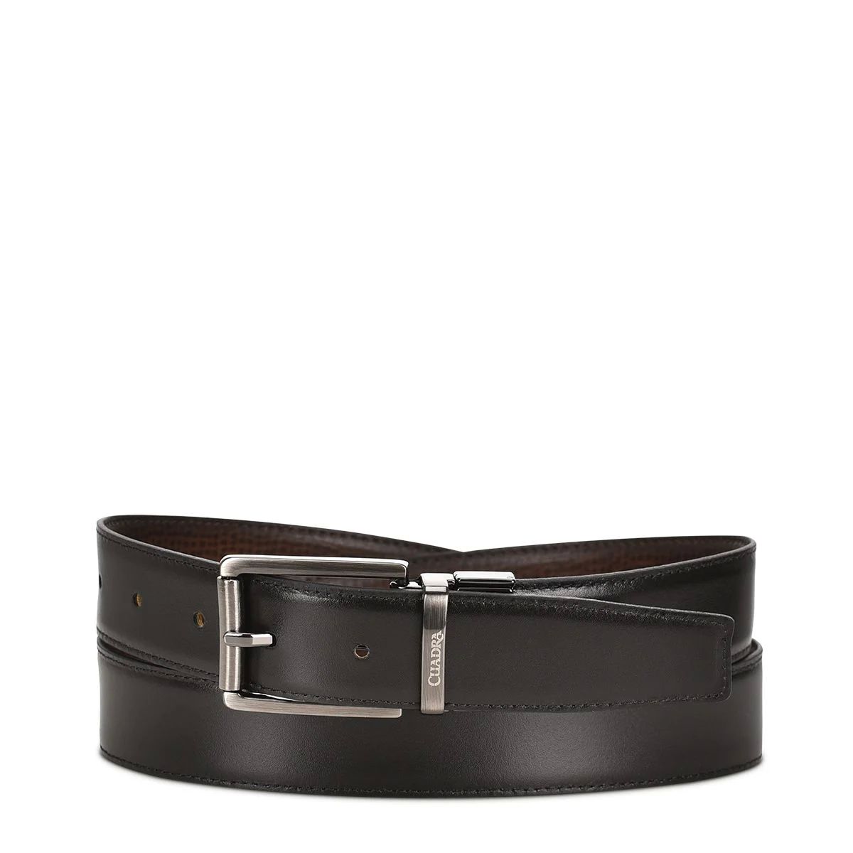 Cinturón Cuadra reversible para caballero en piel genuina