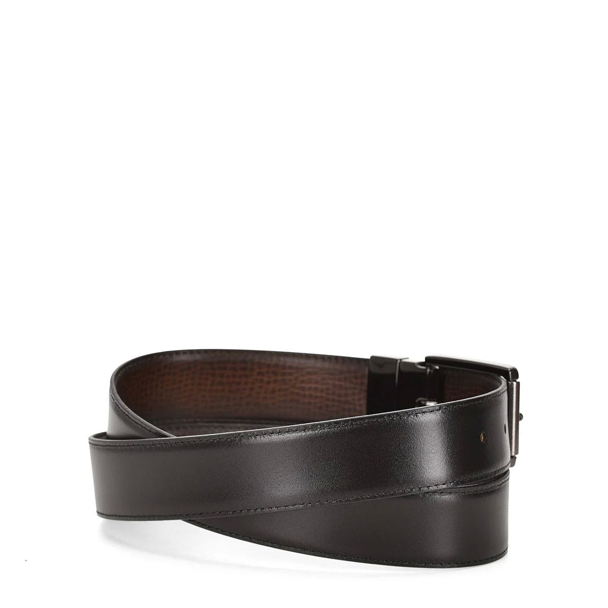 Cinturón Cuadra reversible para caballero en piel genuina