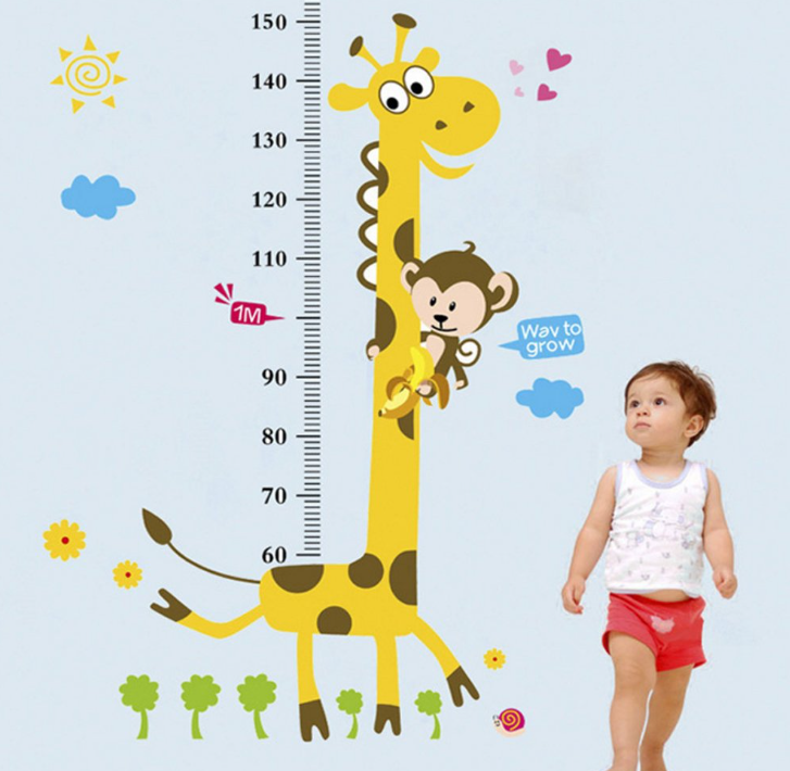 Vinil Decorativo Infantil Regla Medida Estatura Animalitos
