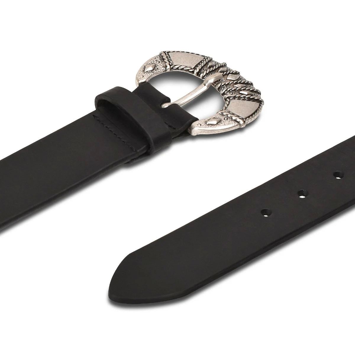 Cinturón Cuadra para dama en piel genuina