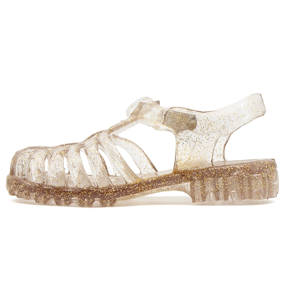 Huarache De Plástico Niña Control De Esfínteres Dorado 12-16