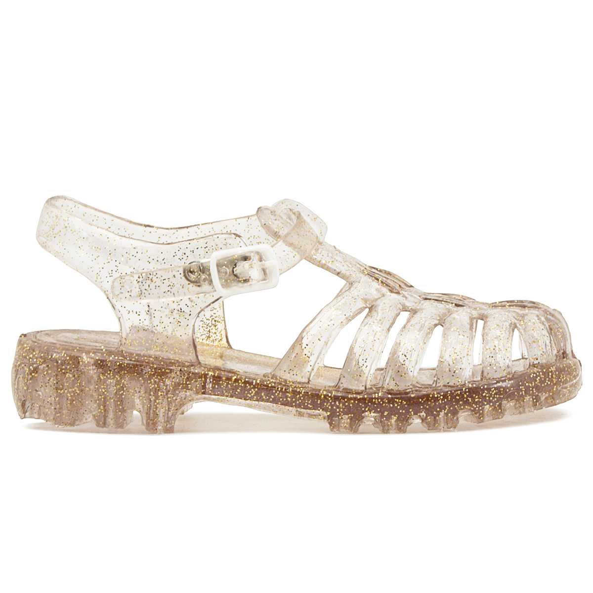 Huarache De Plástico Niña Control De Esfínteres Dorado 12-16