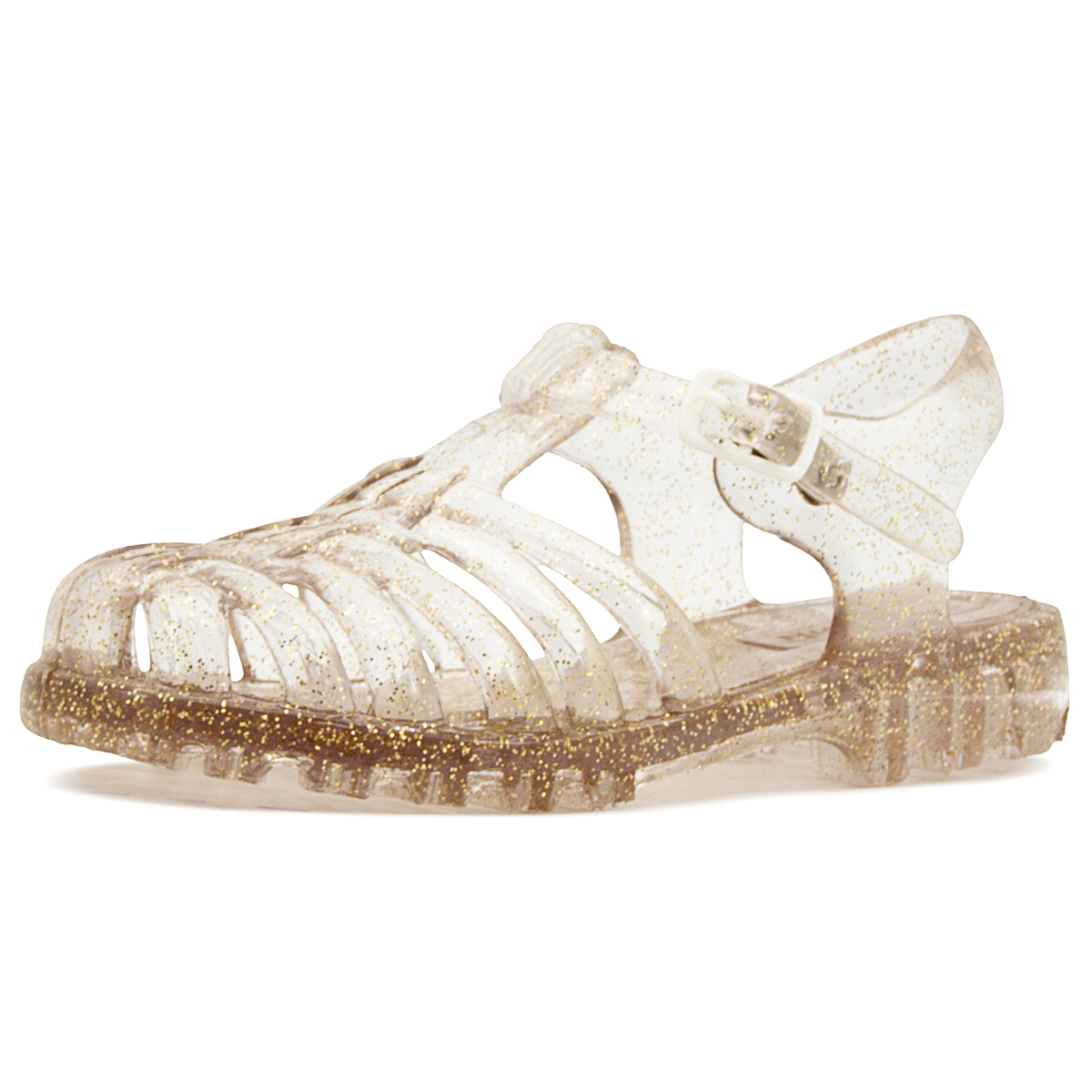 Huarache De Plástico Niña Control De Esfínteres Dorado 12-16