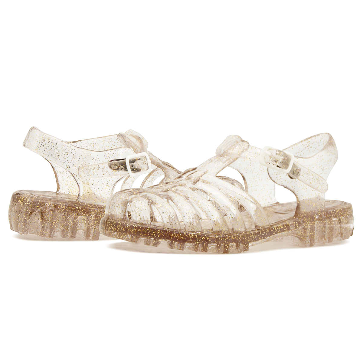 Huarache De Plástico Niña Control De Esfínteres Dorado 12-16