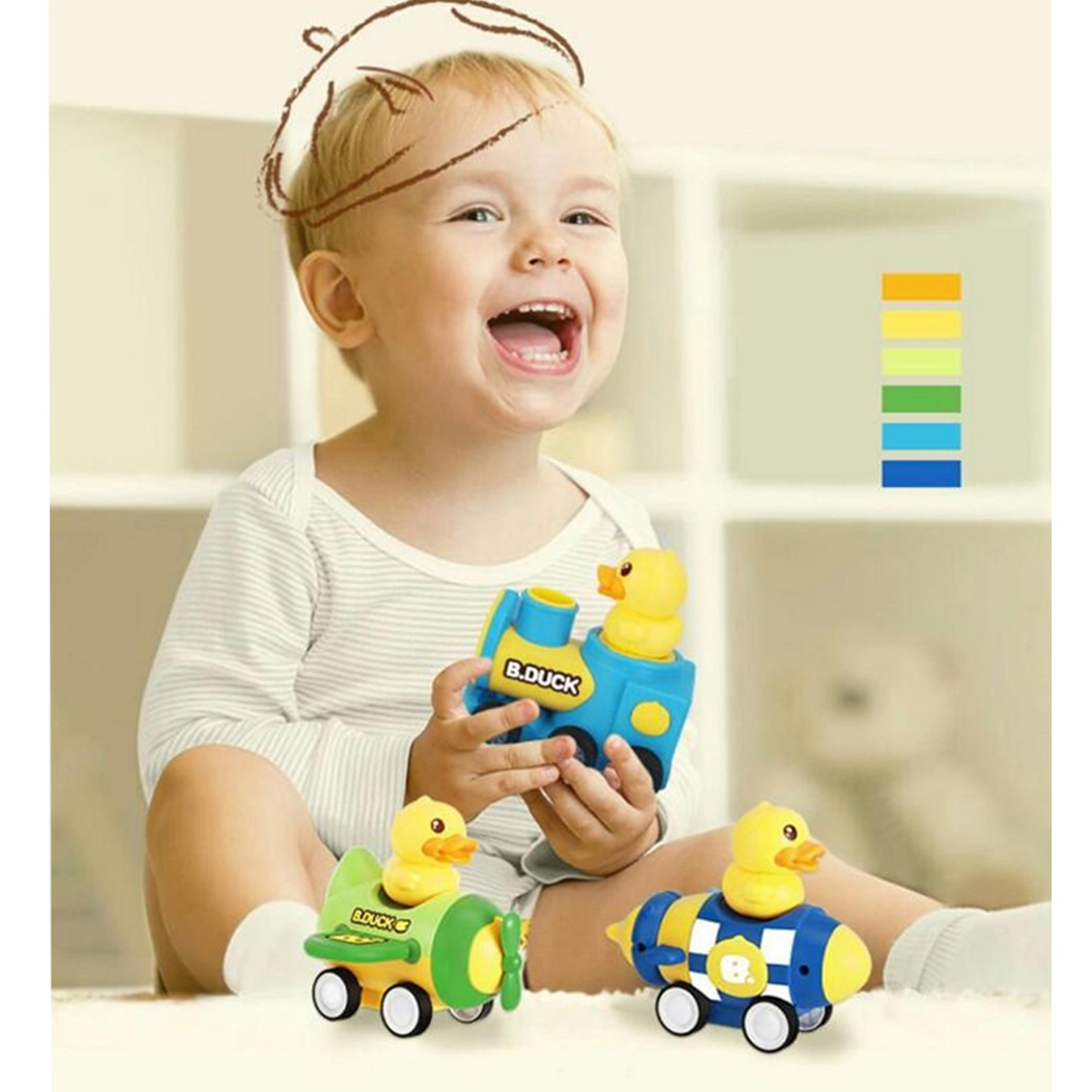 Juguete Cohete Arrastre Fricción Para Niños B. Duck