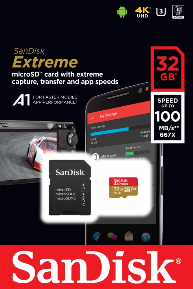Memoria Micro Sd Sandisk Extreme 32 Gb Con Adaptador Uhs-i