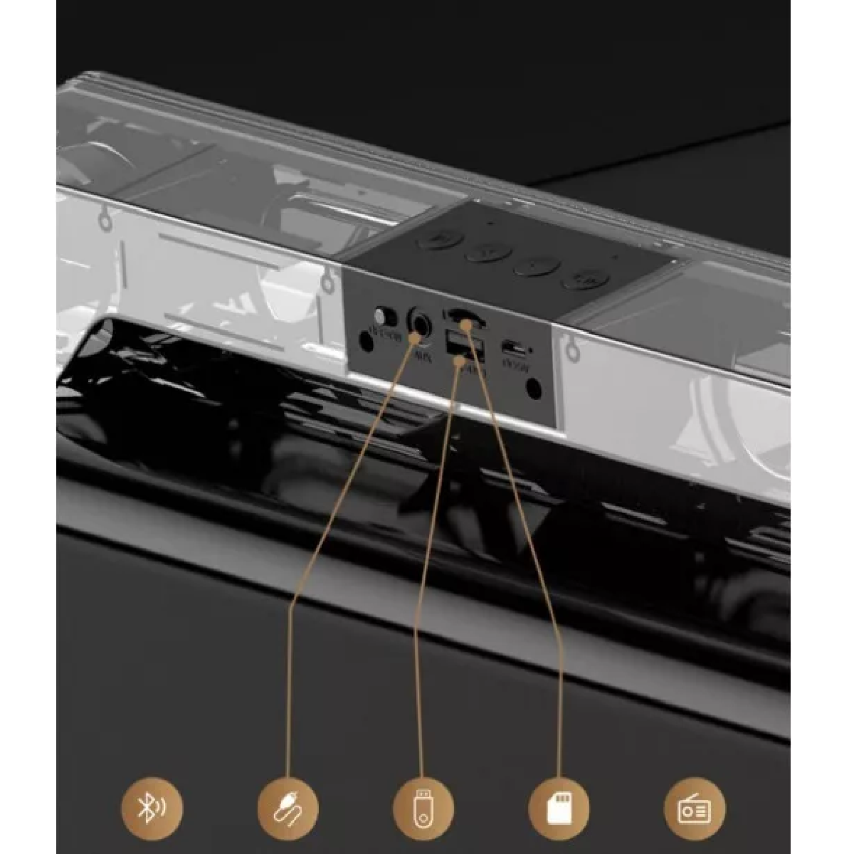 Barra De Sonido Recargable Bocina Bluetooth Subgraves Usb