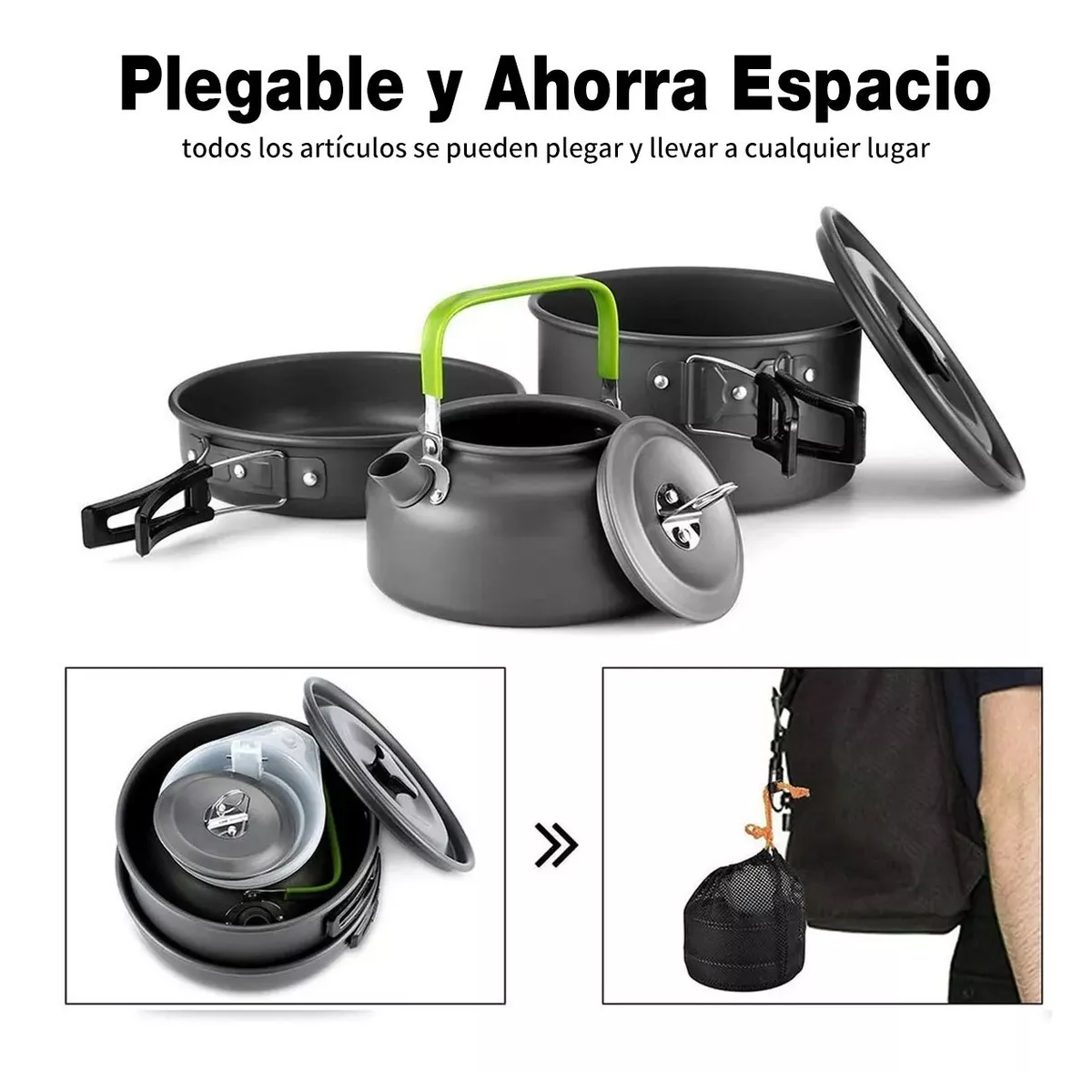Kit Utensilios De Cocina Para Acampar Acampada Completo