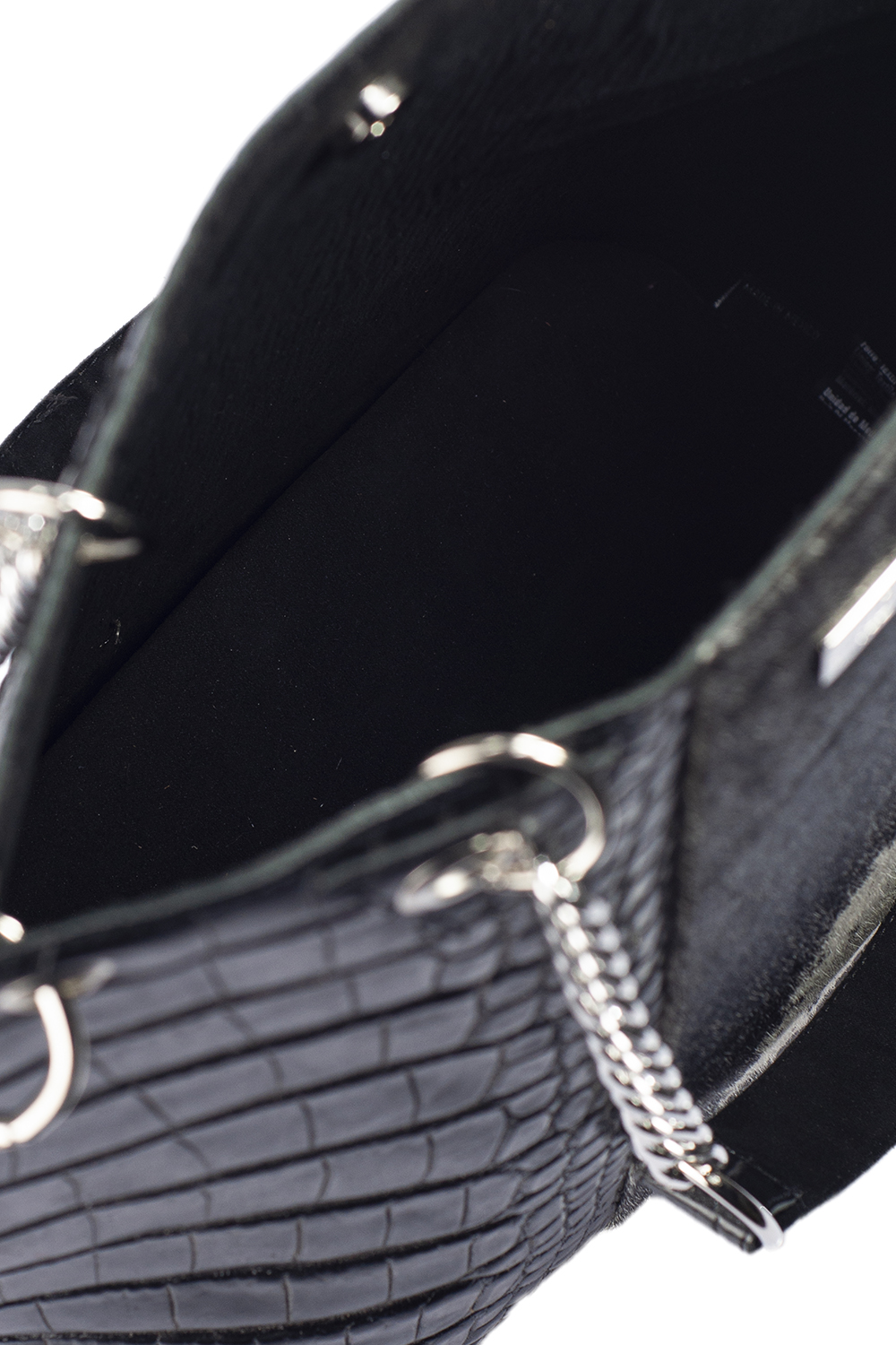 Bolso tipo Tote A ÁNGELOZANO de piel vacuna con detalles de pelo de vaca color negro Modelo Delia