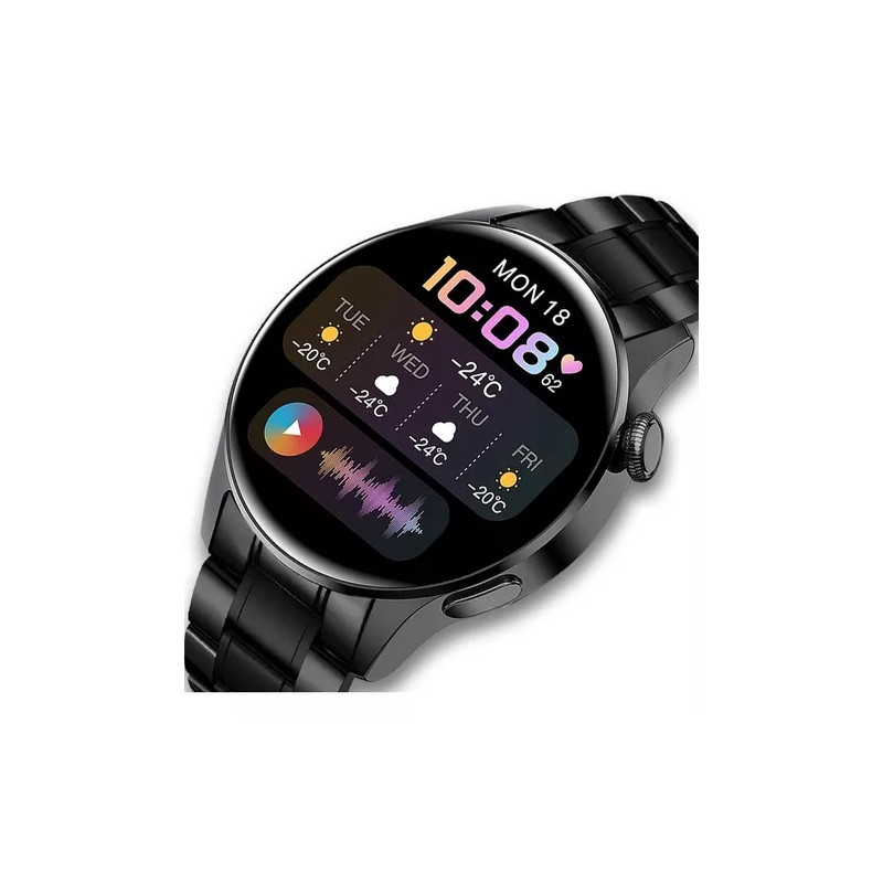 Reloj inteligente smart watch bluetooth multifuncional, metálico, resistente al agua.