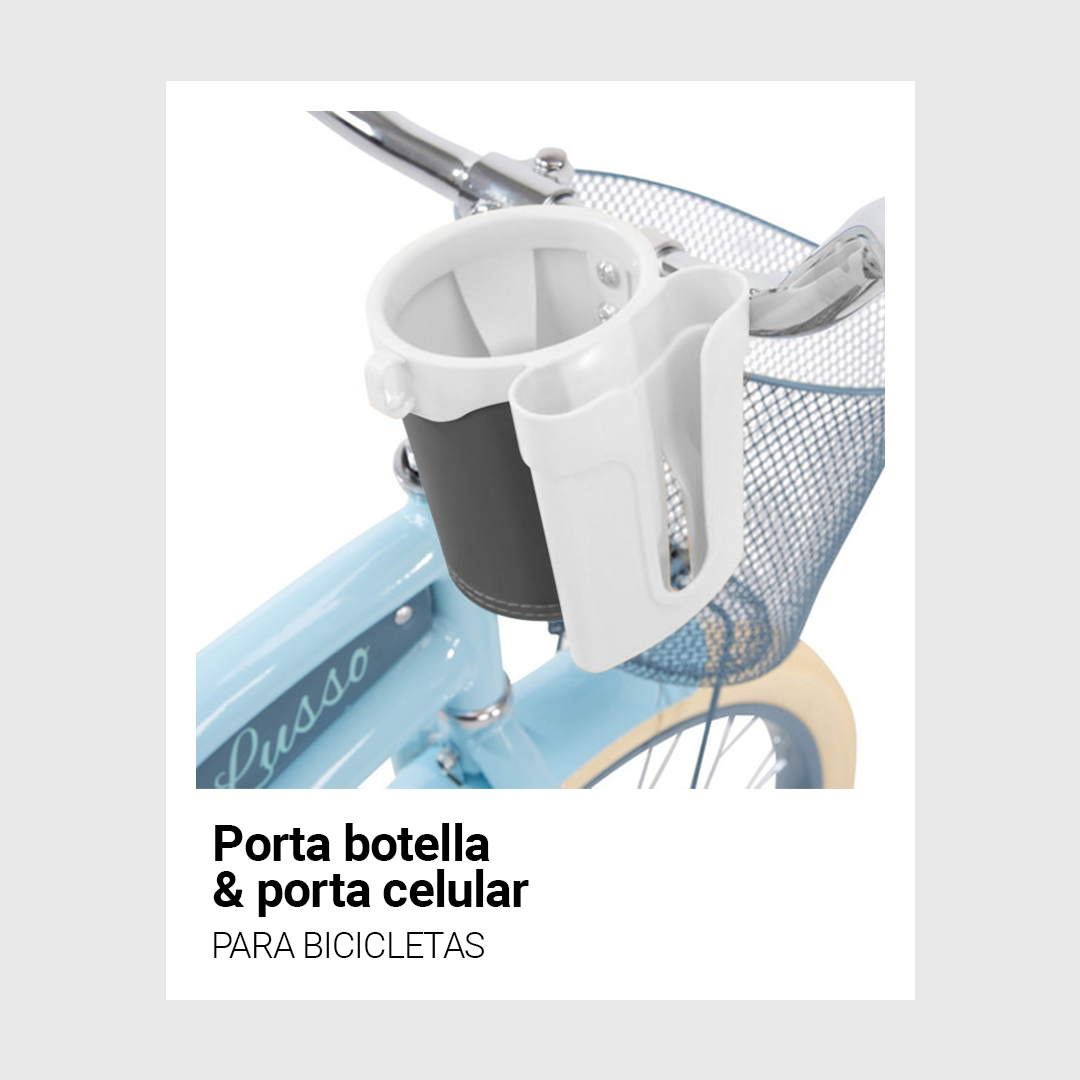 Soporte Porta Anfora Botella Y Celular Bicicleta Blanco/Negro