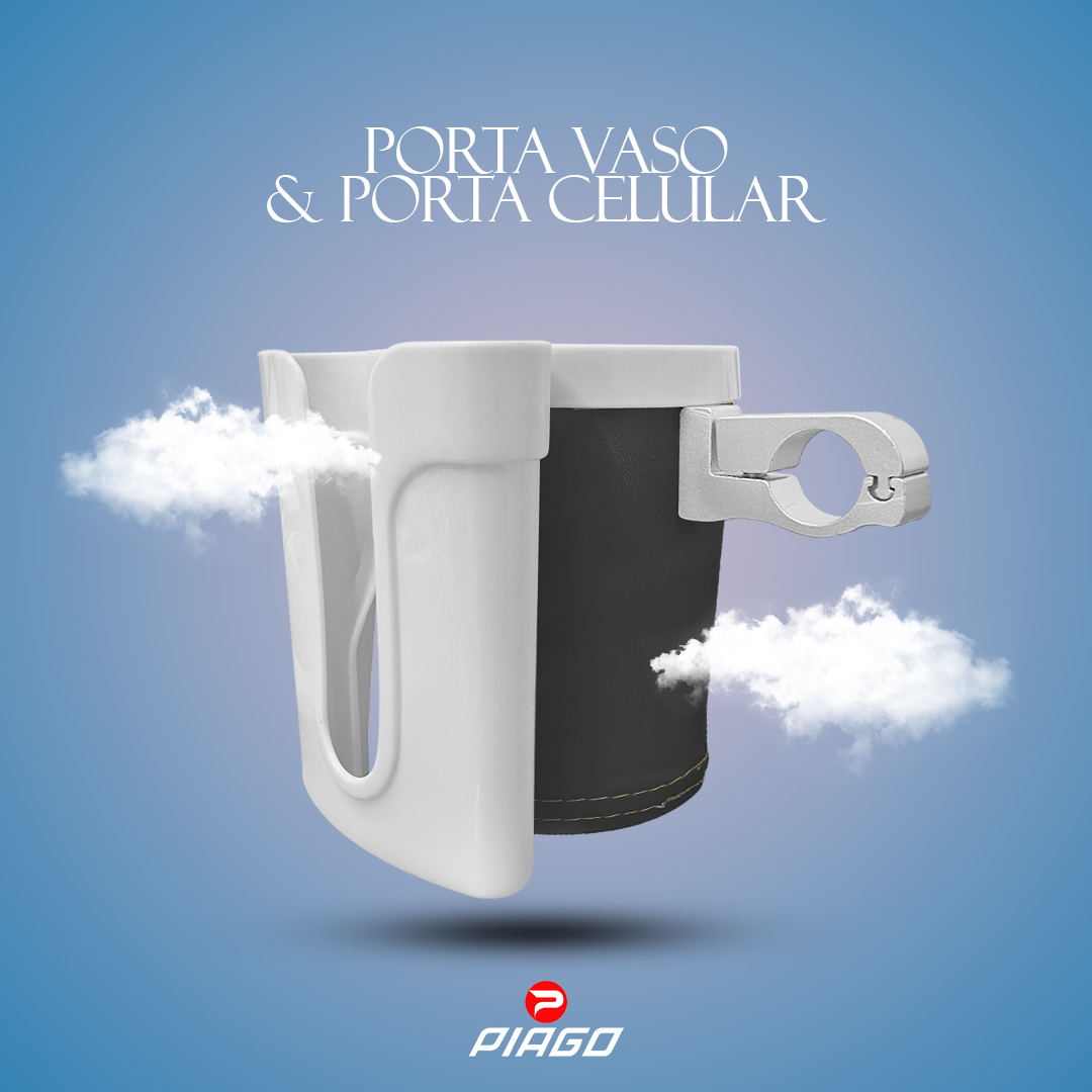 Soporte Porta Anfora Botella Y Celular Bicicleta Blanco/Negro