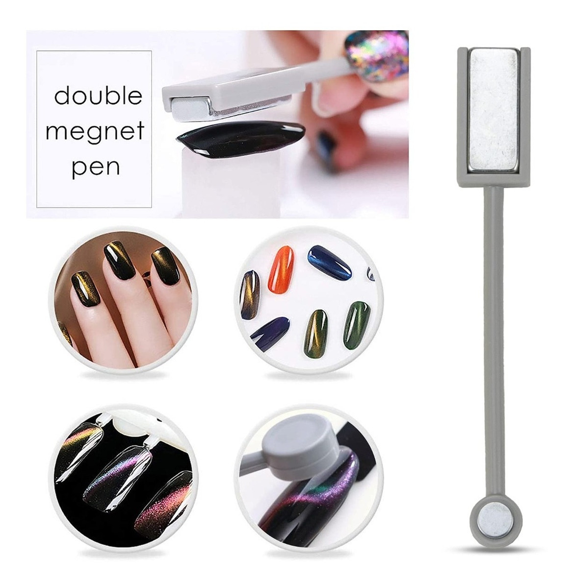 Esmaltes Uñas Gel Uñas Efecto Ojo Gato 3d+doble Iman,6 Uds FUNBU