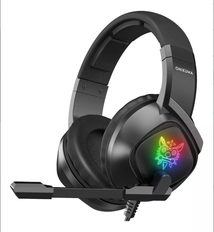 Audífonos gamer Onikuma K5 black con luz LED Color Black
