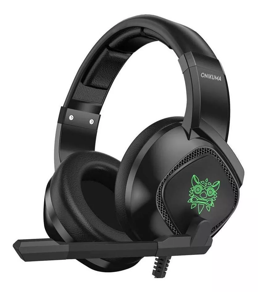 Audífonos gamer Onikuma K5 black con luz LED Color Black
