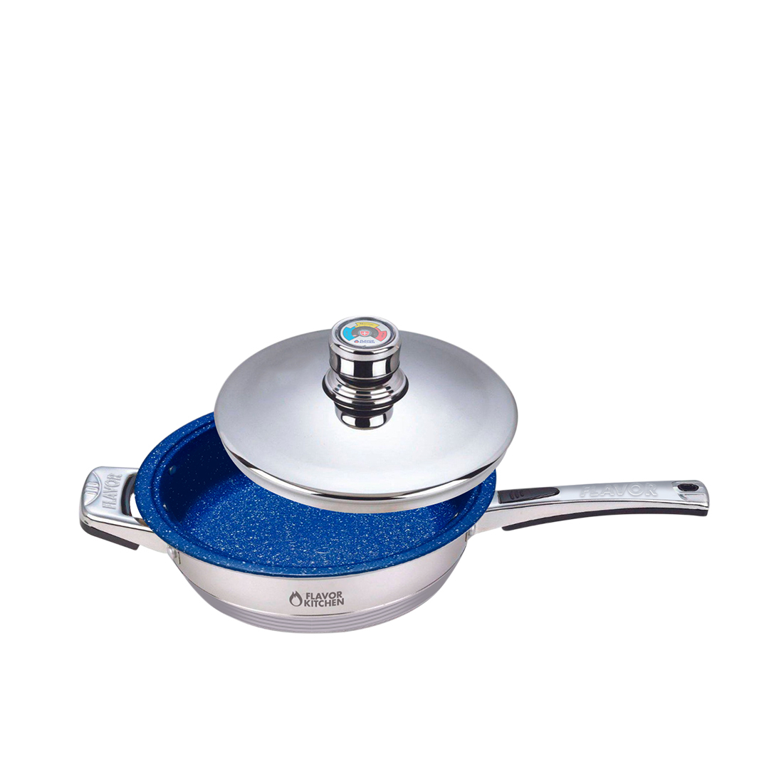 Sartén 24cm Antiadherente Zafiro Marmoleado en Acero Inoxidable Flavor Kitchen Línea Profesional