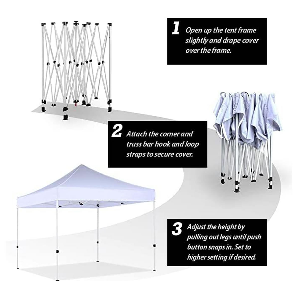 Toldo de 3 x 3 m King Canopy Festiva FSSHST10WH SMS