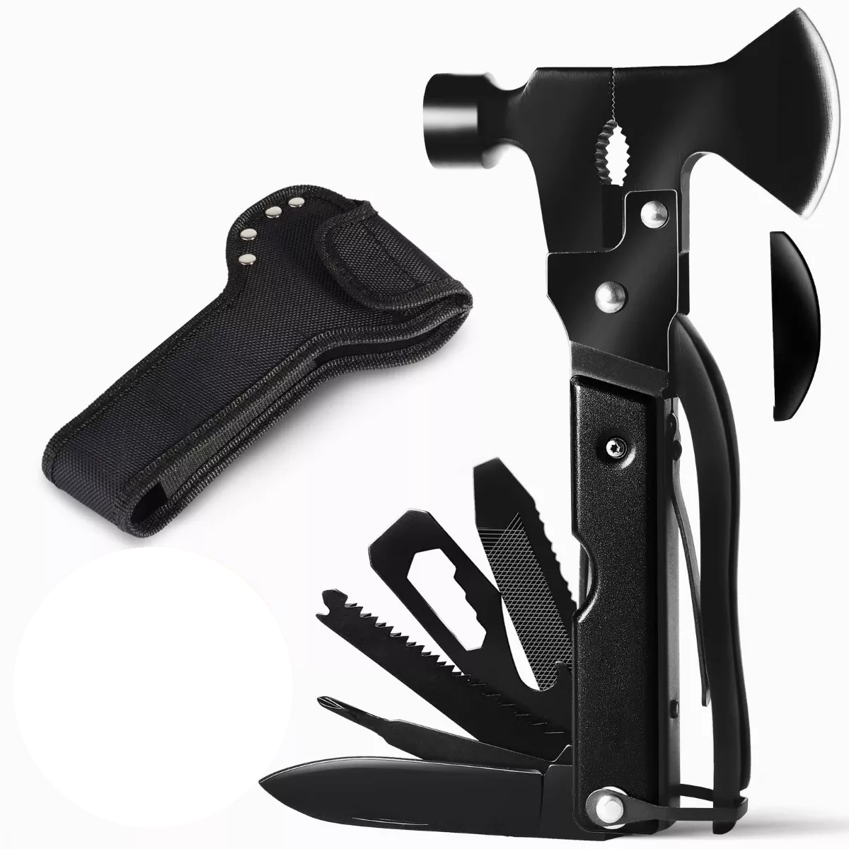 Multiherramienta Portatil Martillo Y Hacha 14 En 1 Con Funda