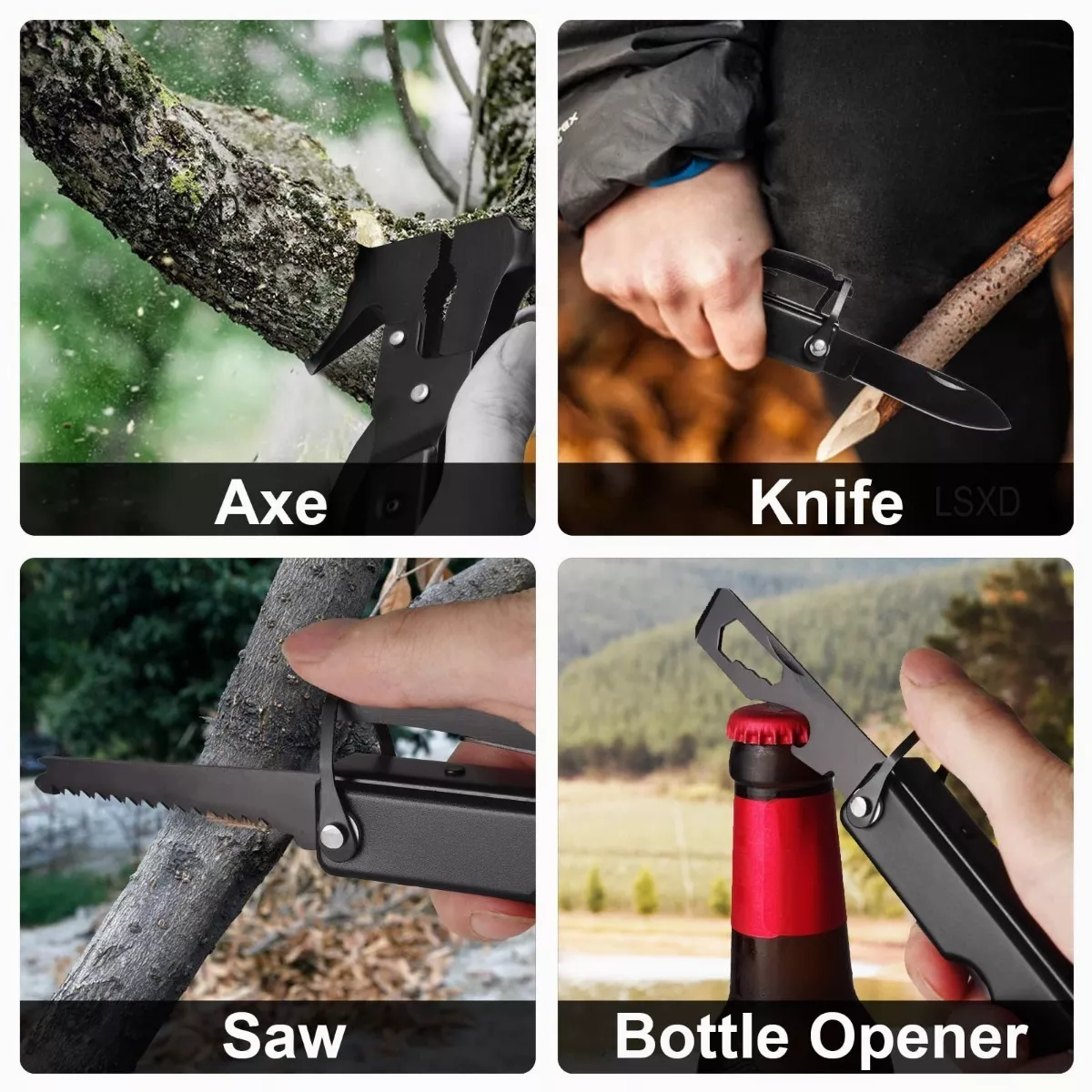 Multiherramienta Portatil Martillo Y Hacha 14 En 1 Con Funda