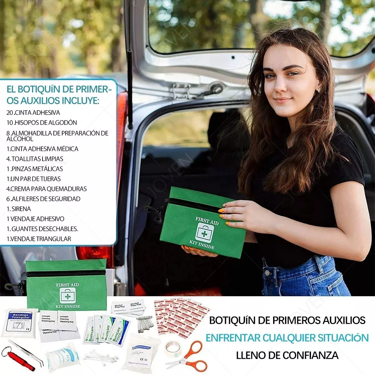 Kit Emergencia Auto Herramientas Chaleco Reflectante 112pcs