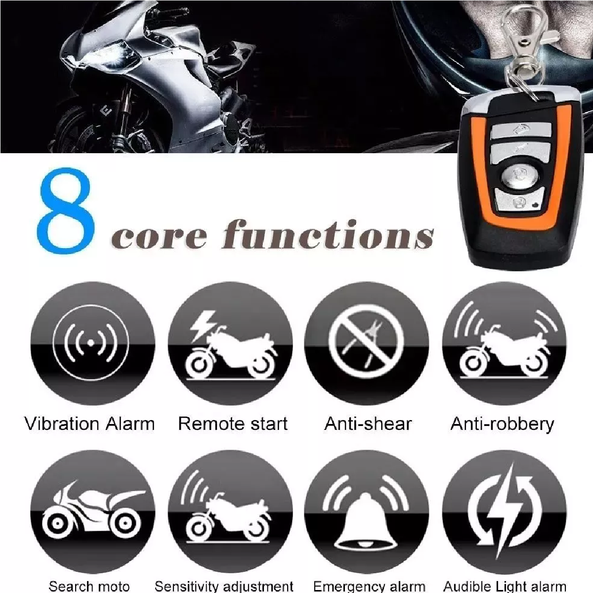 Kit Alarma Arranque Control Remoto Para Moto Seguridad Antirrobo