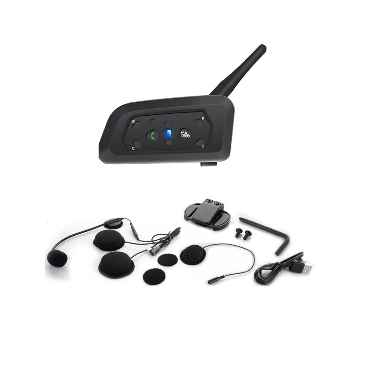 Intercomunicador Motocicleta Para Casco Bluetooth 1pcs, Ip65