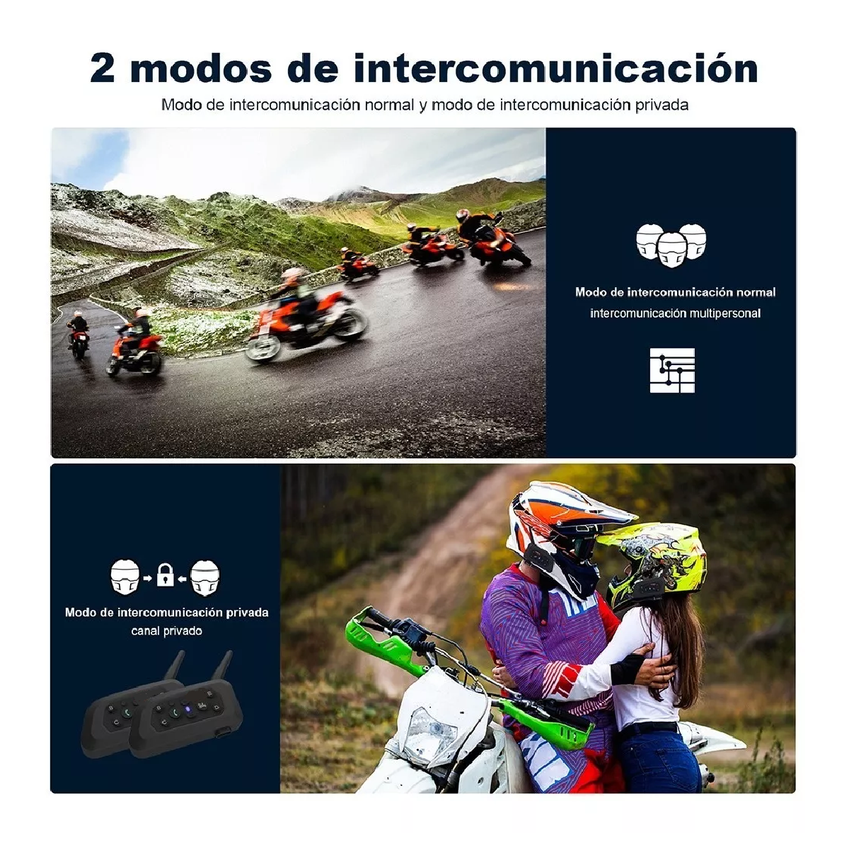 Intercomunicador Motocicleta Para Casco Bluetooth 1pcs, Ip65