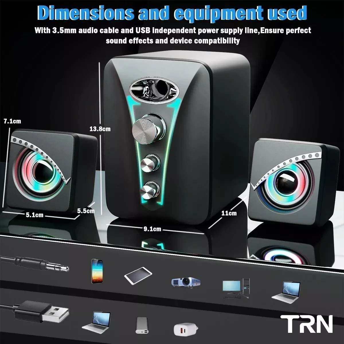 Bocinas Para Pc 2.1 Subwoofer Bluetooth 5.0 Altavoces