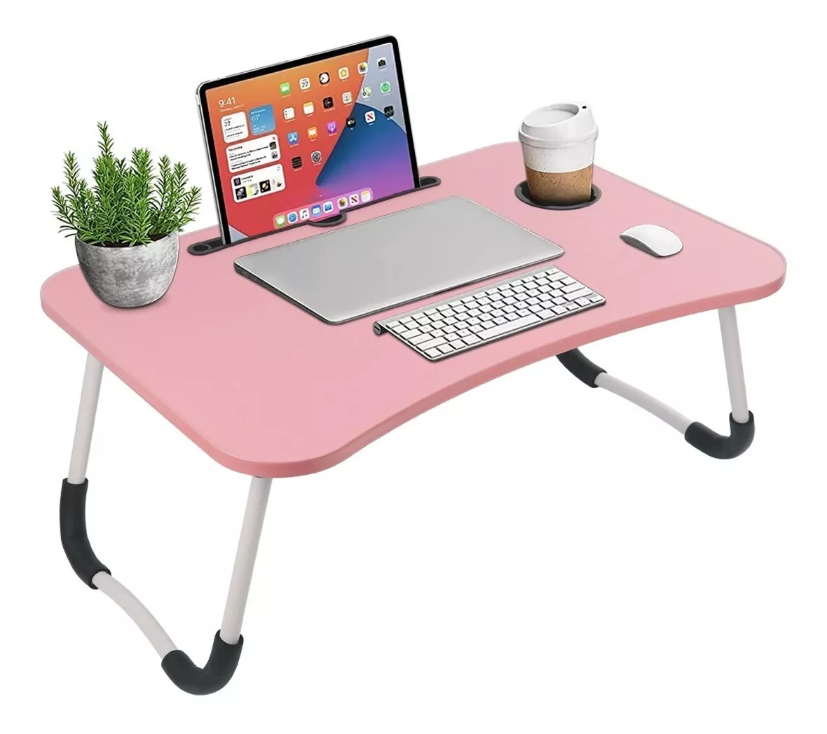 Mesa Plegable Portátil Soporte Laptop Rosa