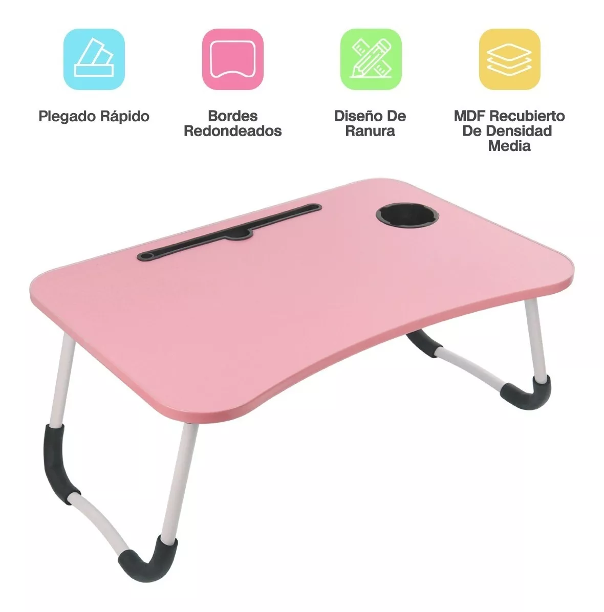 Mesa Plegable Portátil Soporte Laptop Rosa