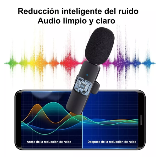 Set 2pcs Micrófono Inalámbrico Para iPhone iPad Android