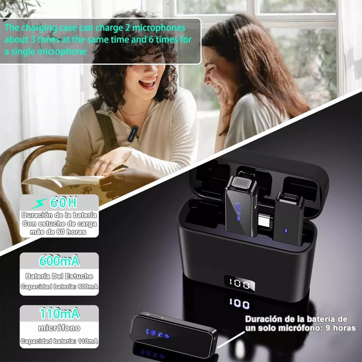 Micrófono Lavalier Solapa Inalámbrico Para iPhone Y Android